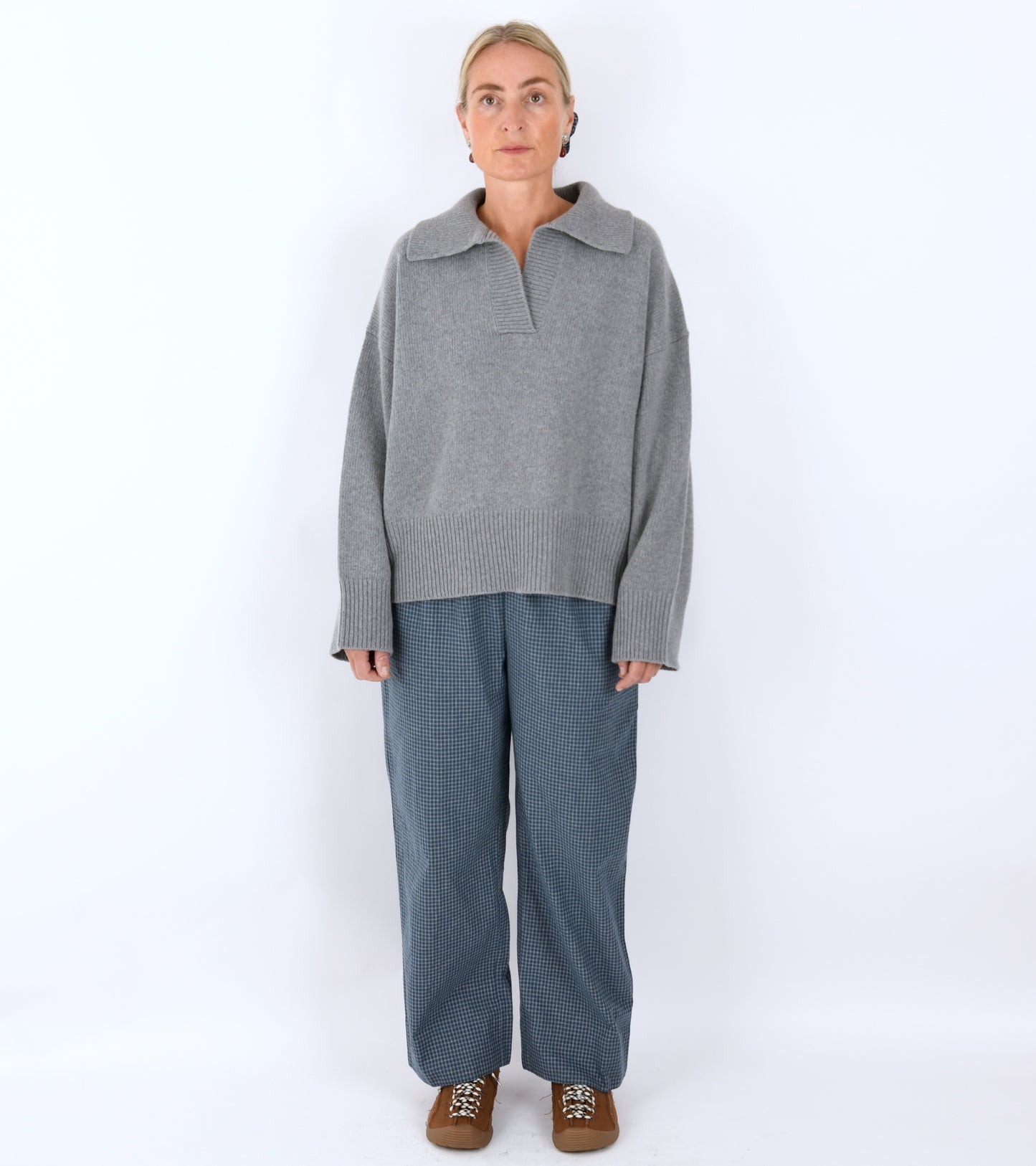 Jasmine Pants Blue/Cream Mini Check