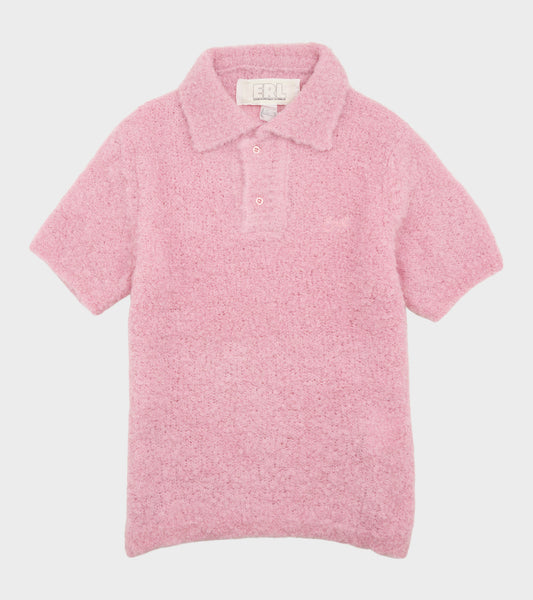 Alpaca S/S Polo Knit Light Pink