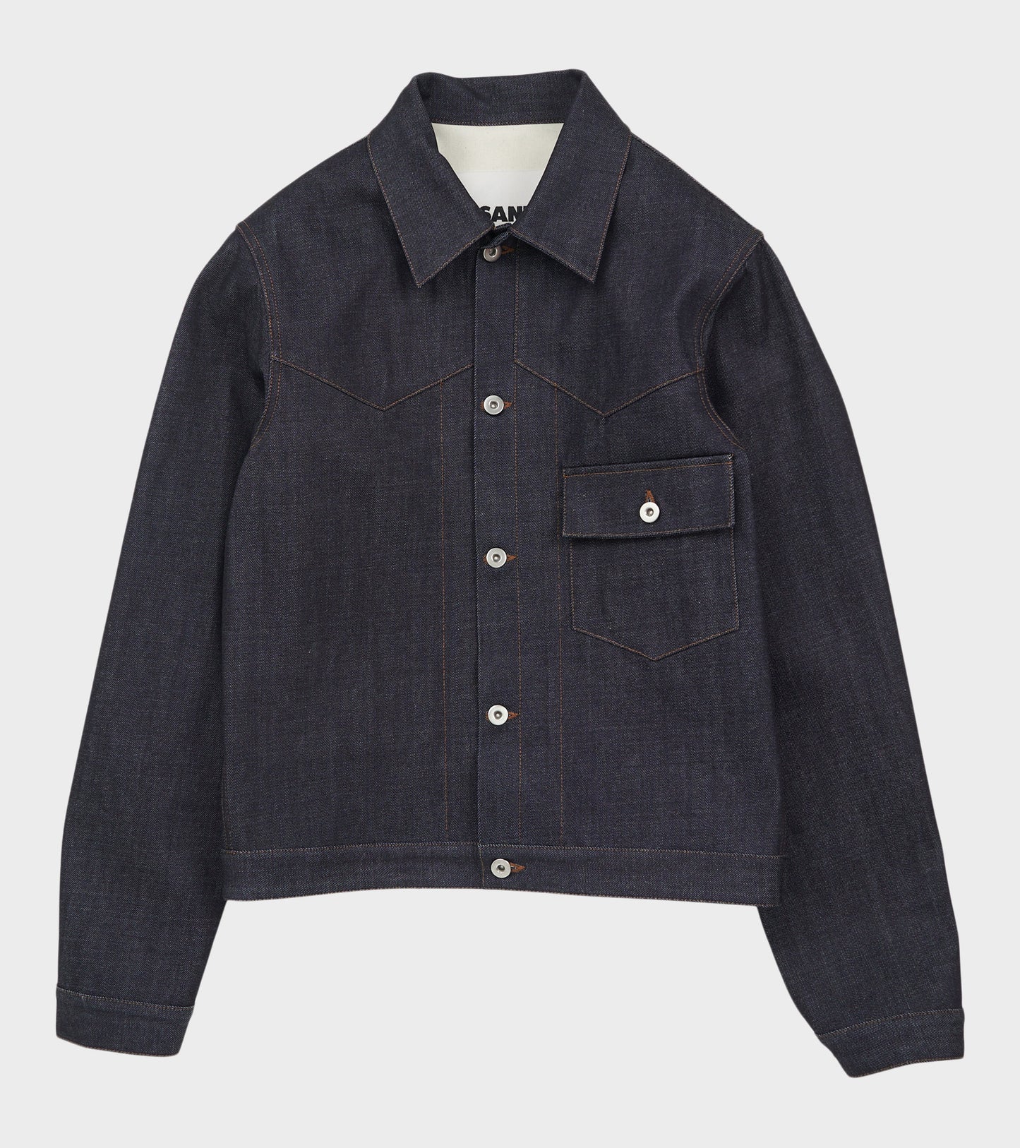 Diagonal Cotton Denim Jacket Magnet