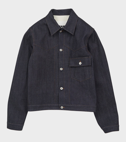 Diagonal Cotton Denim Jacket Magnet
