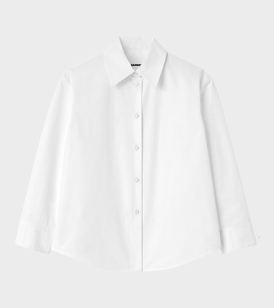 Heavy Organic Cotton Poplin Shirt White