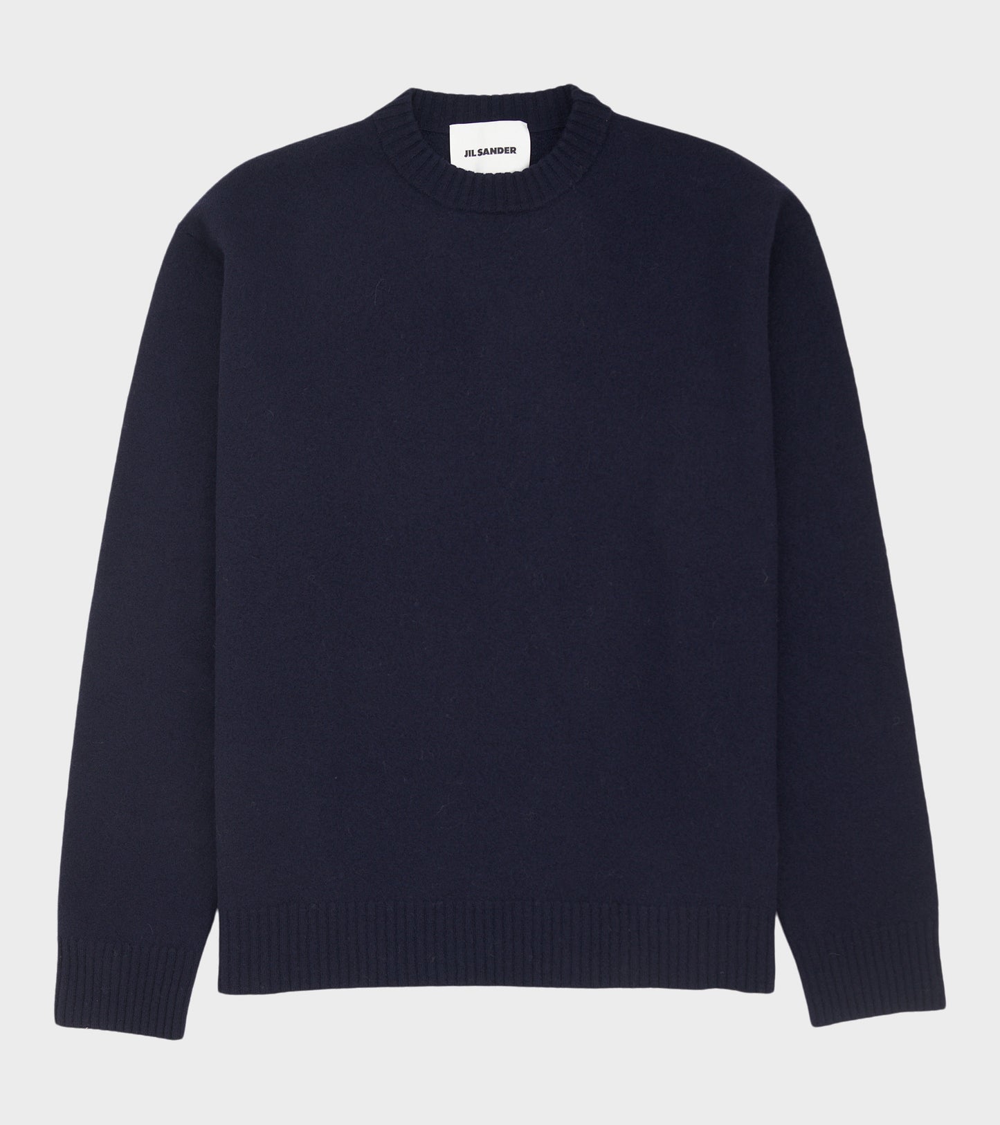Lightweight Merino Boiled Wool Jumper Navy