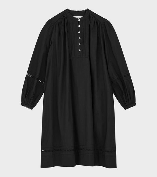 Leaf Shirtdress Black