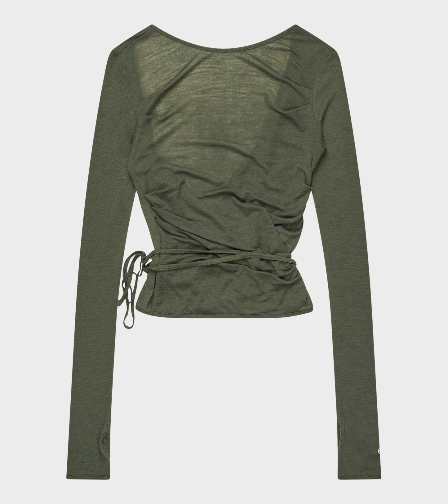 Luna Wrap Blouse Grey/Green Melange