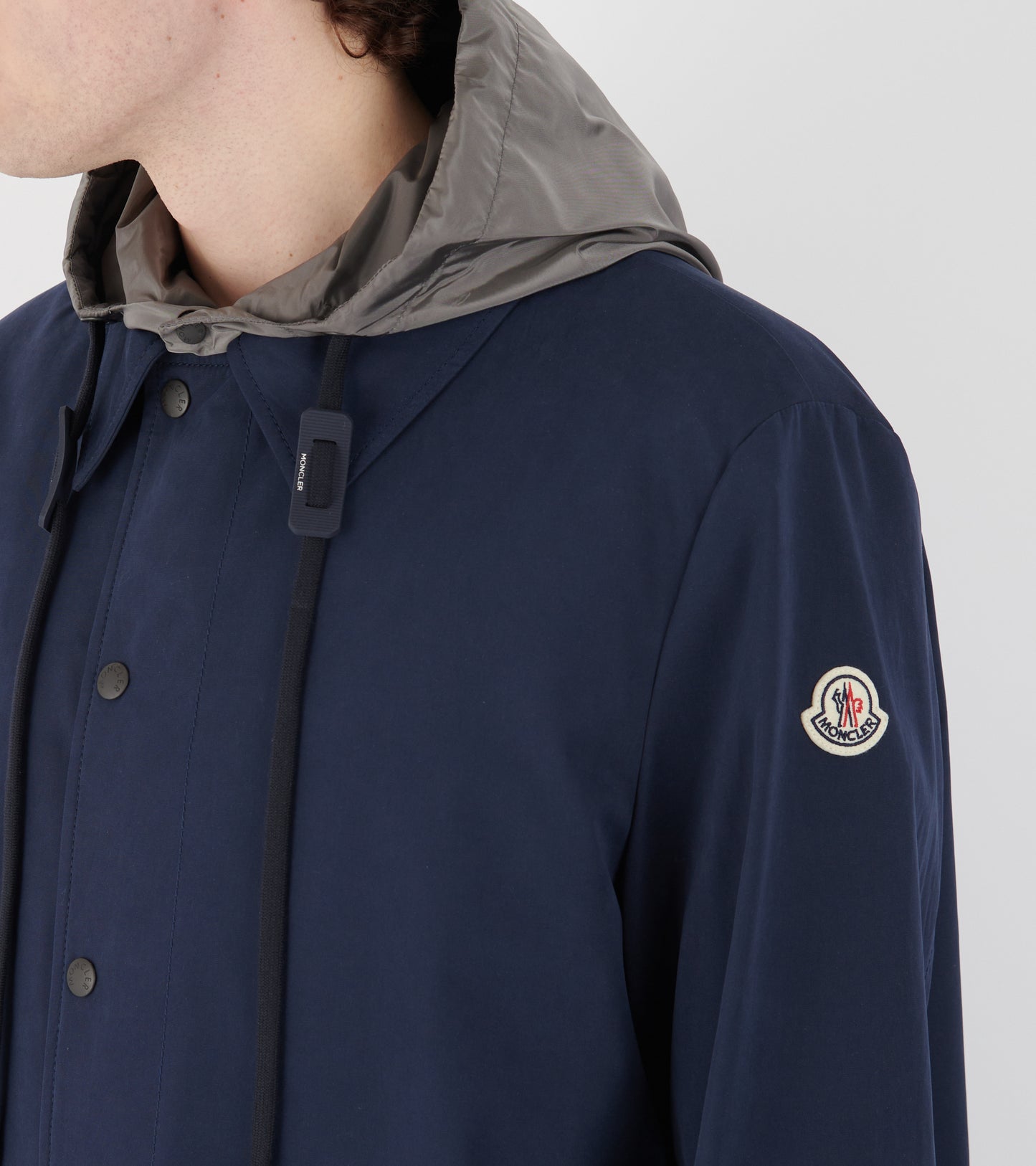 Kervoyal Hooded Long Down Parka Coat Navy Blue