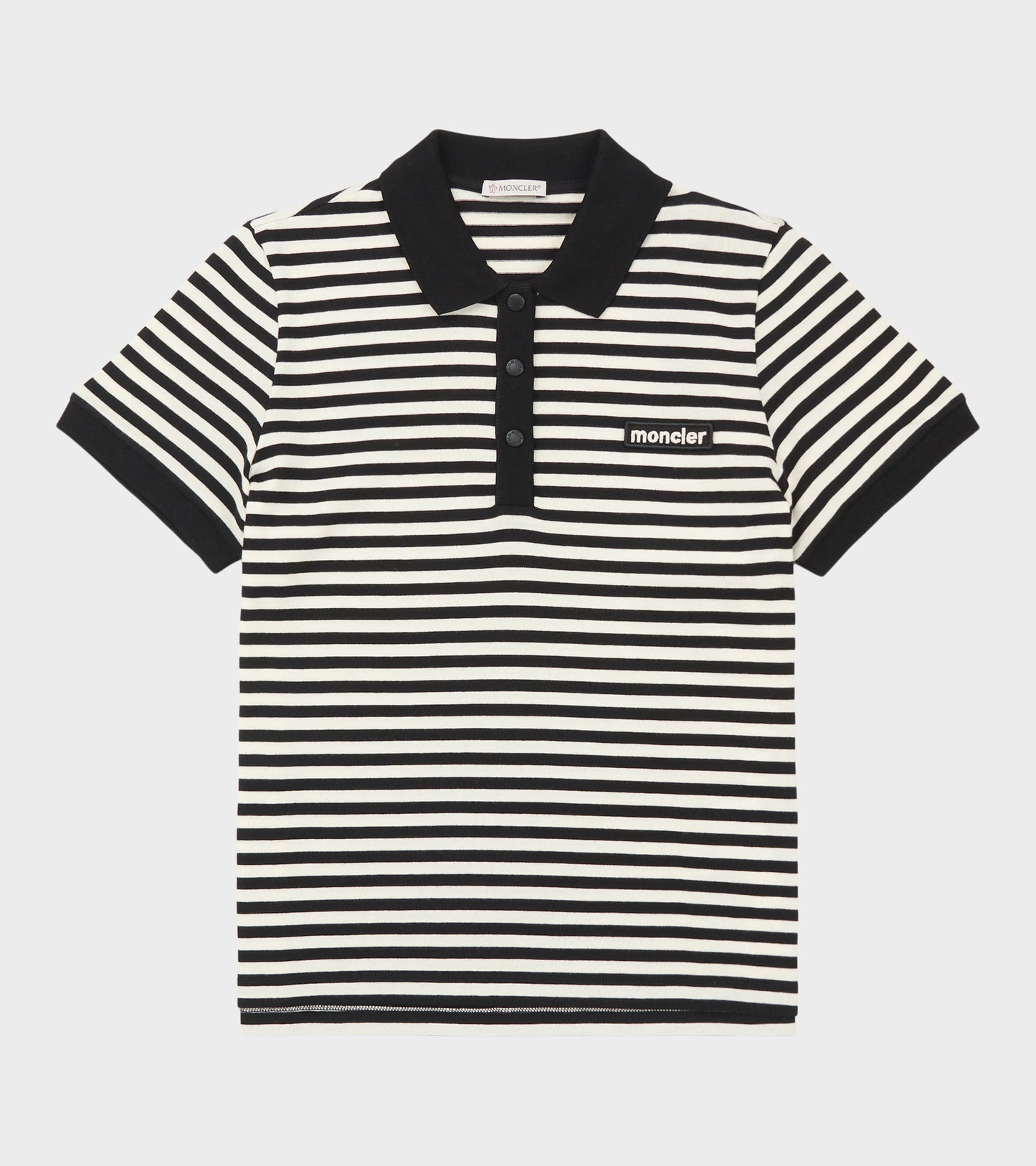 Striped Logo Polo Black/White