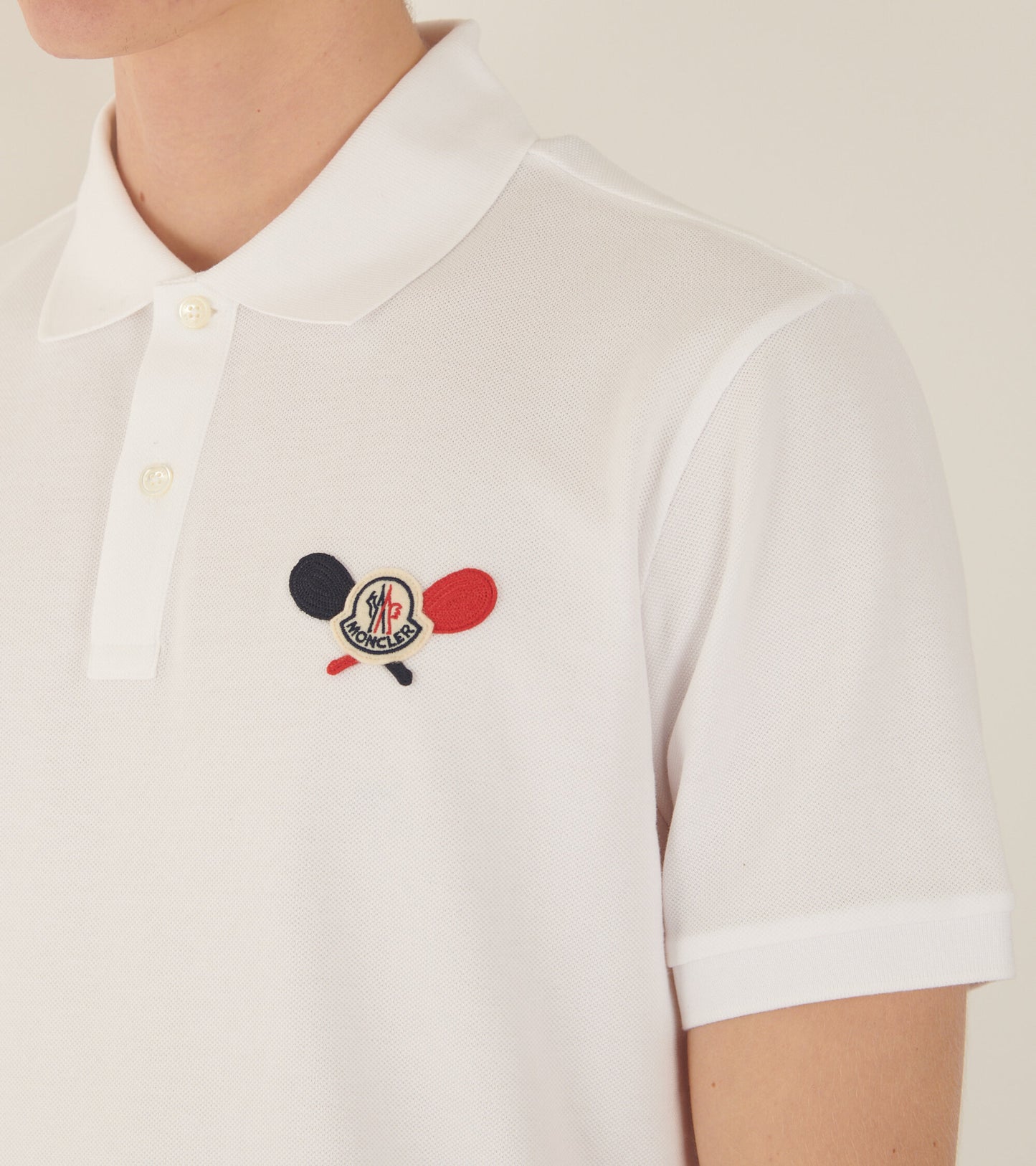 Tennis Logo Patch Polo Optical White