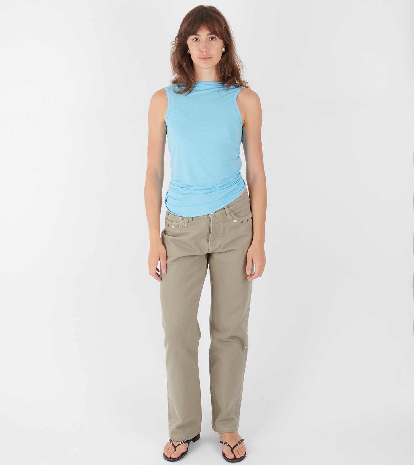 Duli Asymmetrical Sleeveless Top Blue