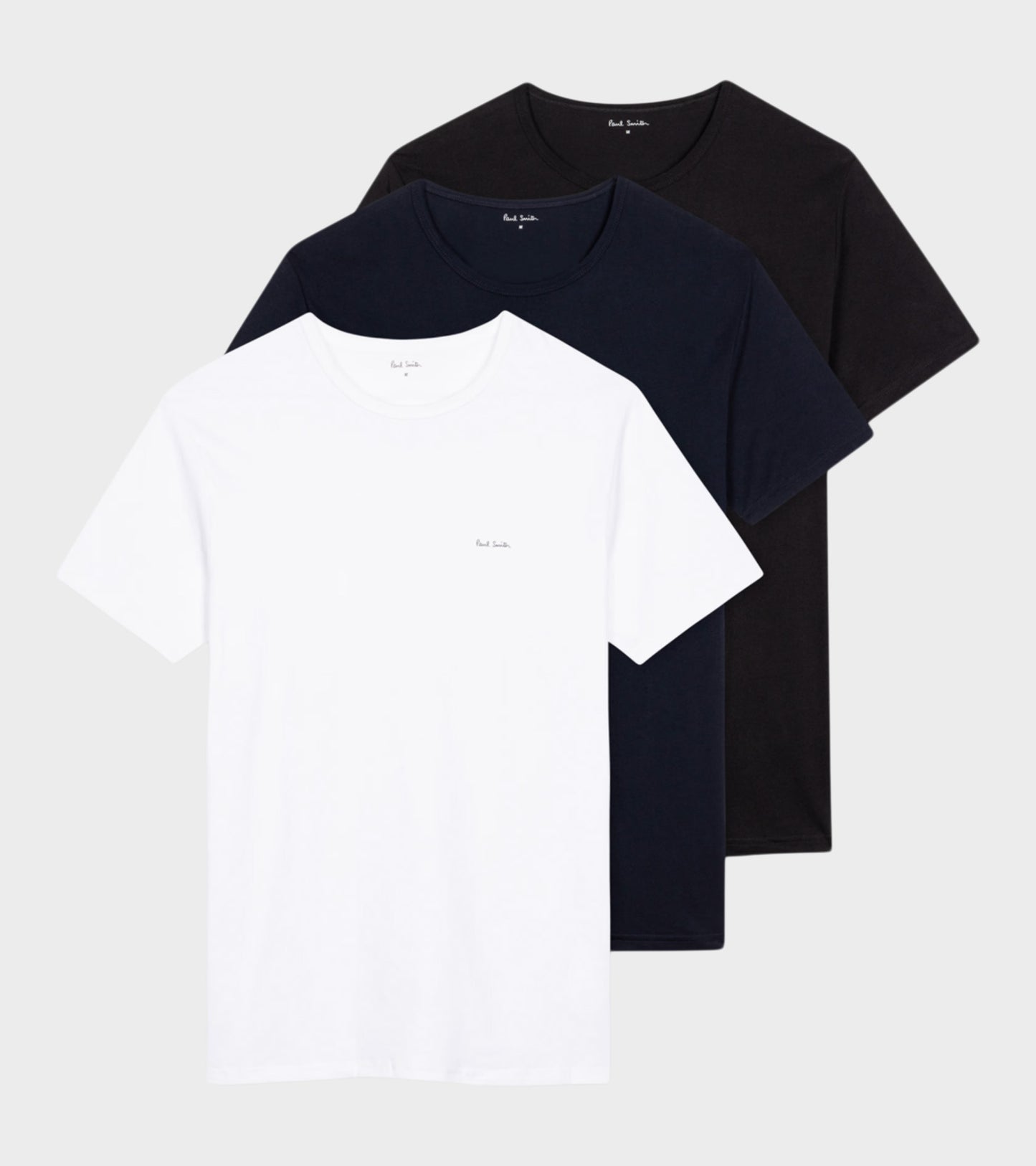 Organic Cotton Crew Neck T-Shirts Black/White/Navy