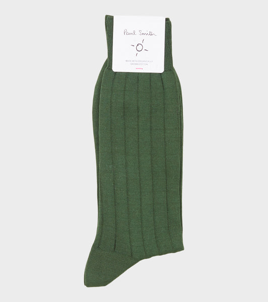 Plain Rib Socks Dark Green