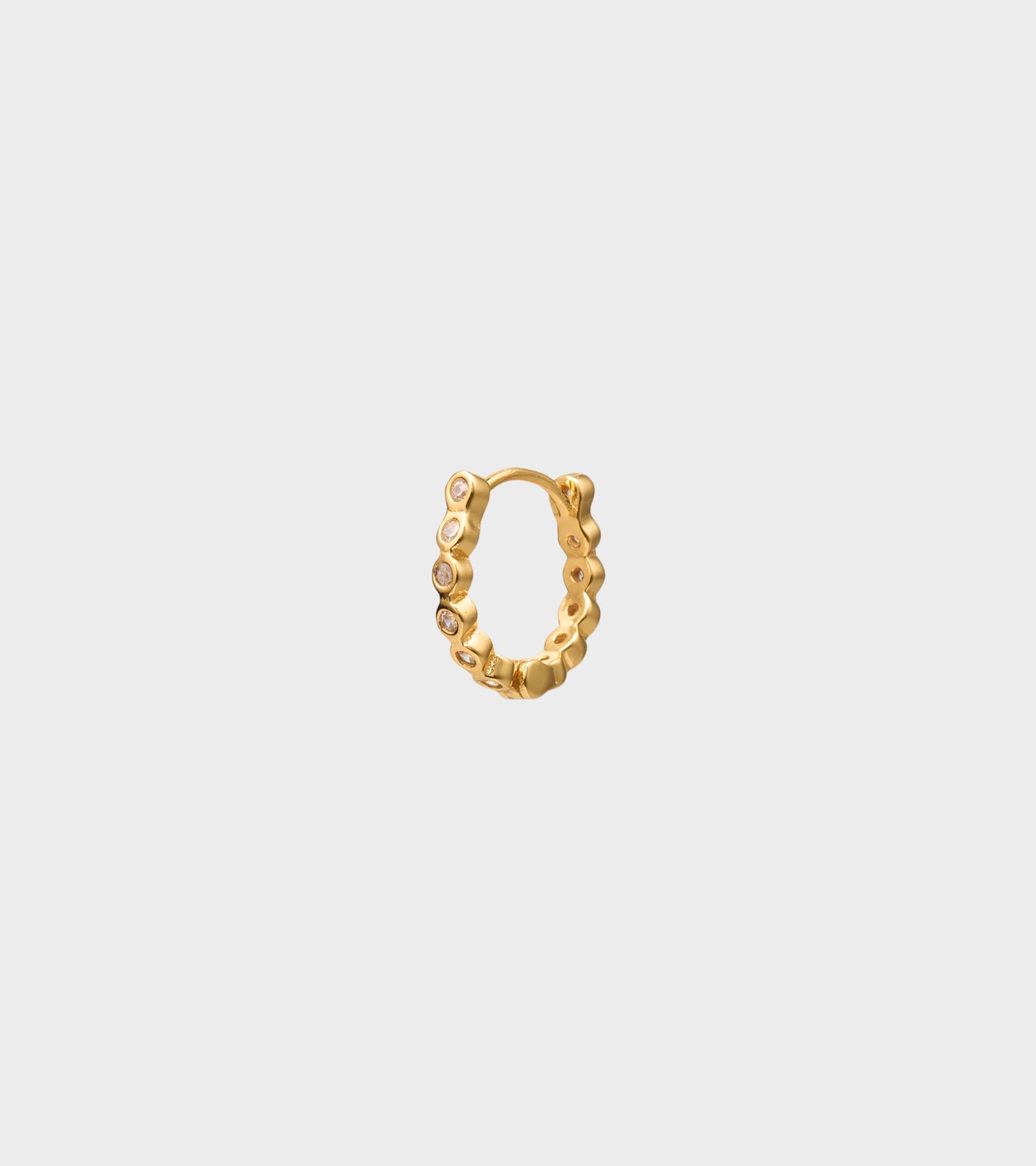Zircon Hinge Hoop Gold