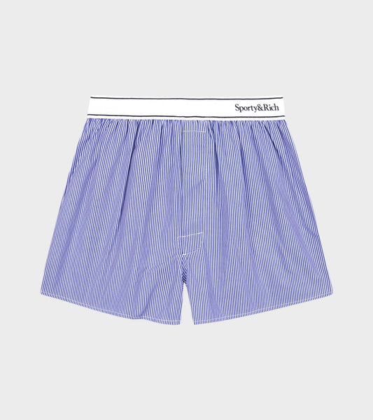 Serif Logo Boxer Blue Striped