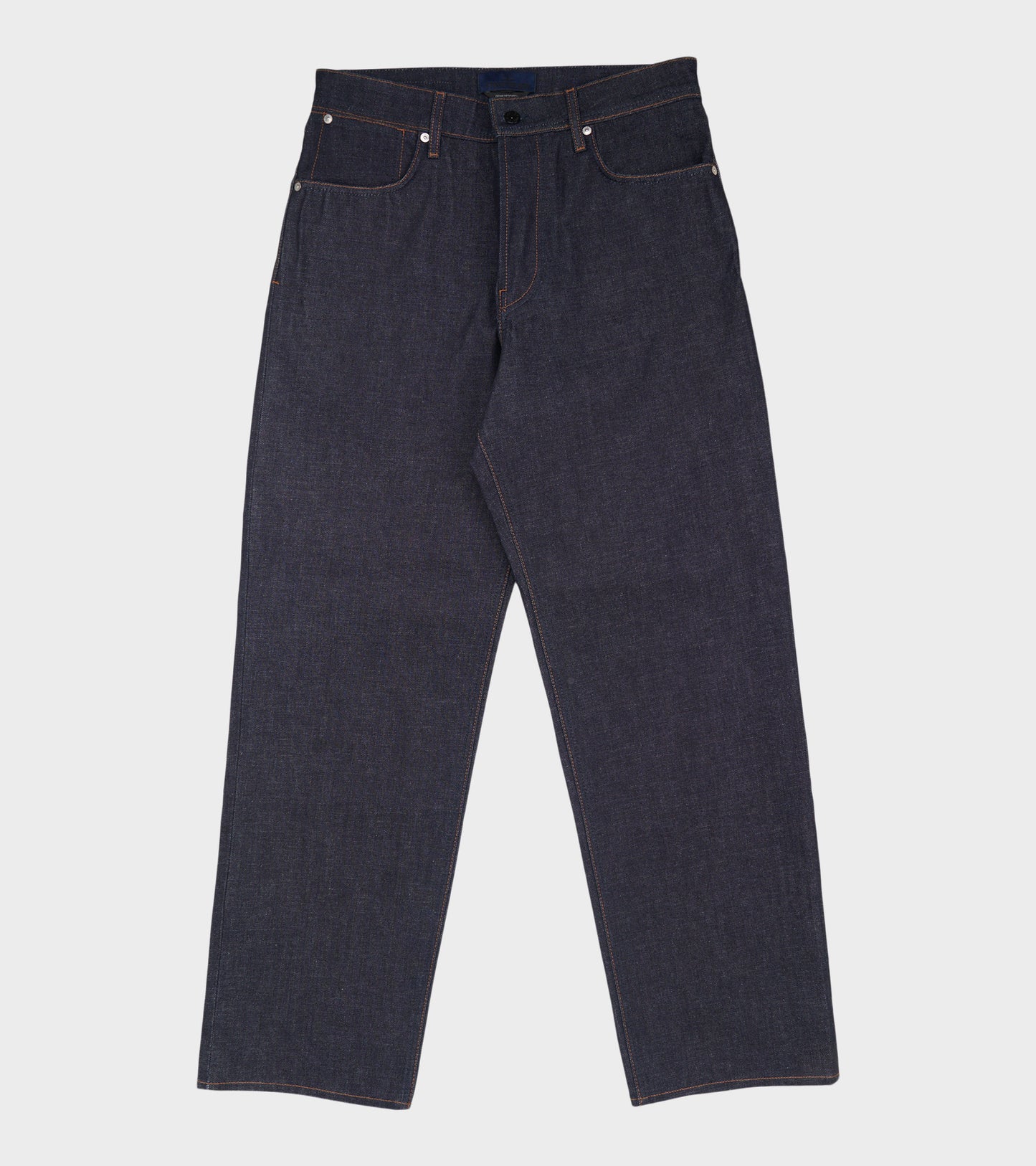 Loose Jeans Raw Denim Dark Blue