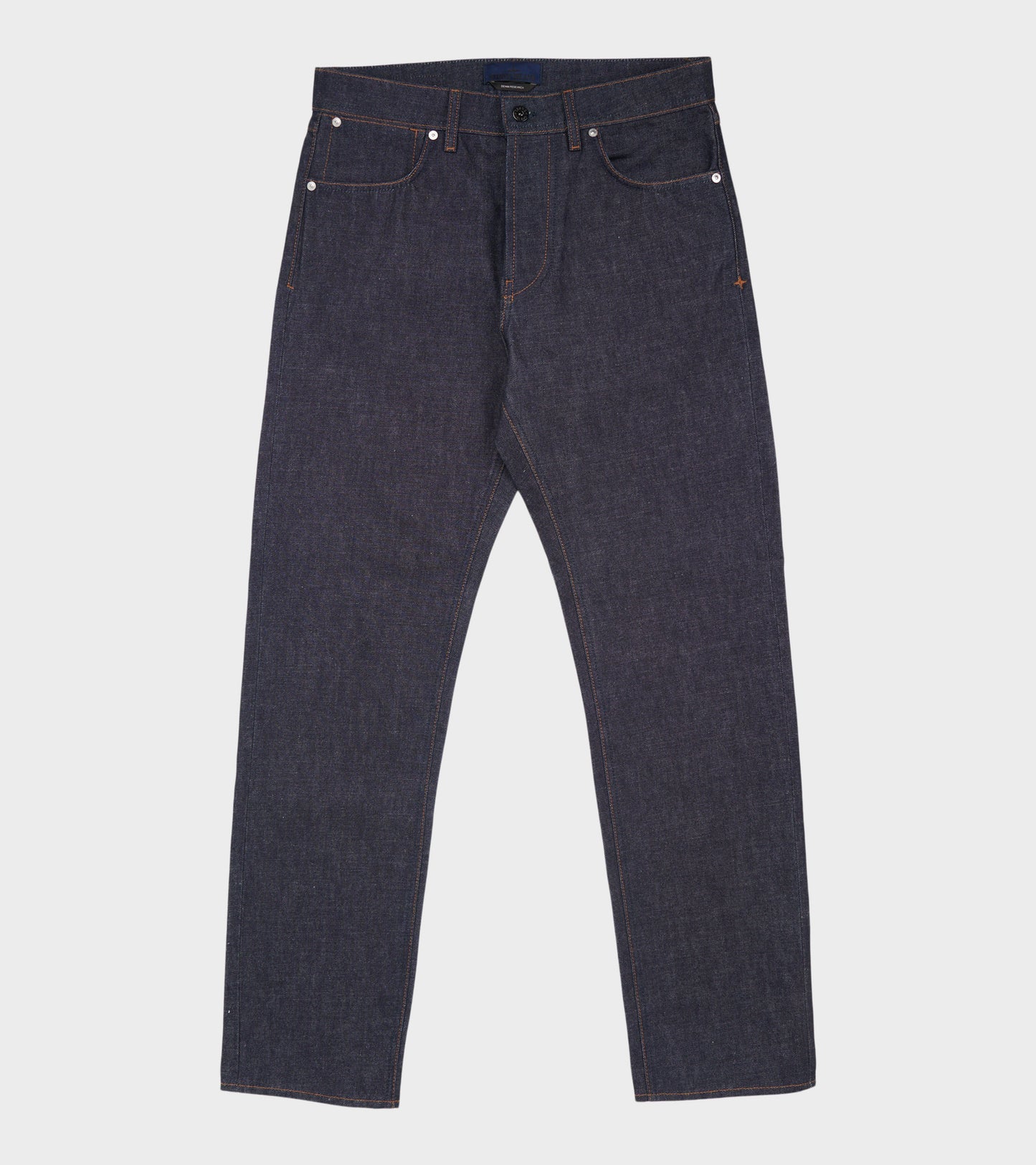 Regular Straight Jeans Raw Denim Dark Blue
