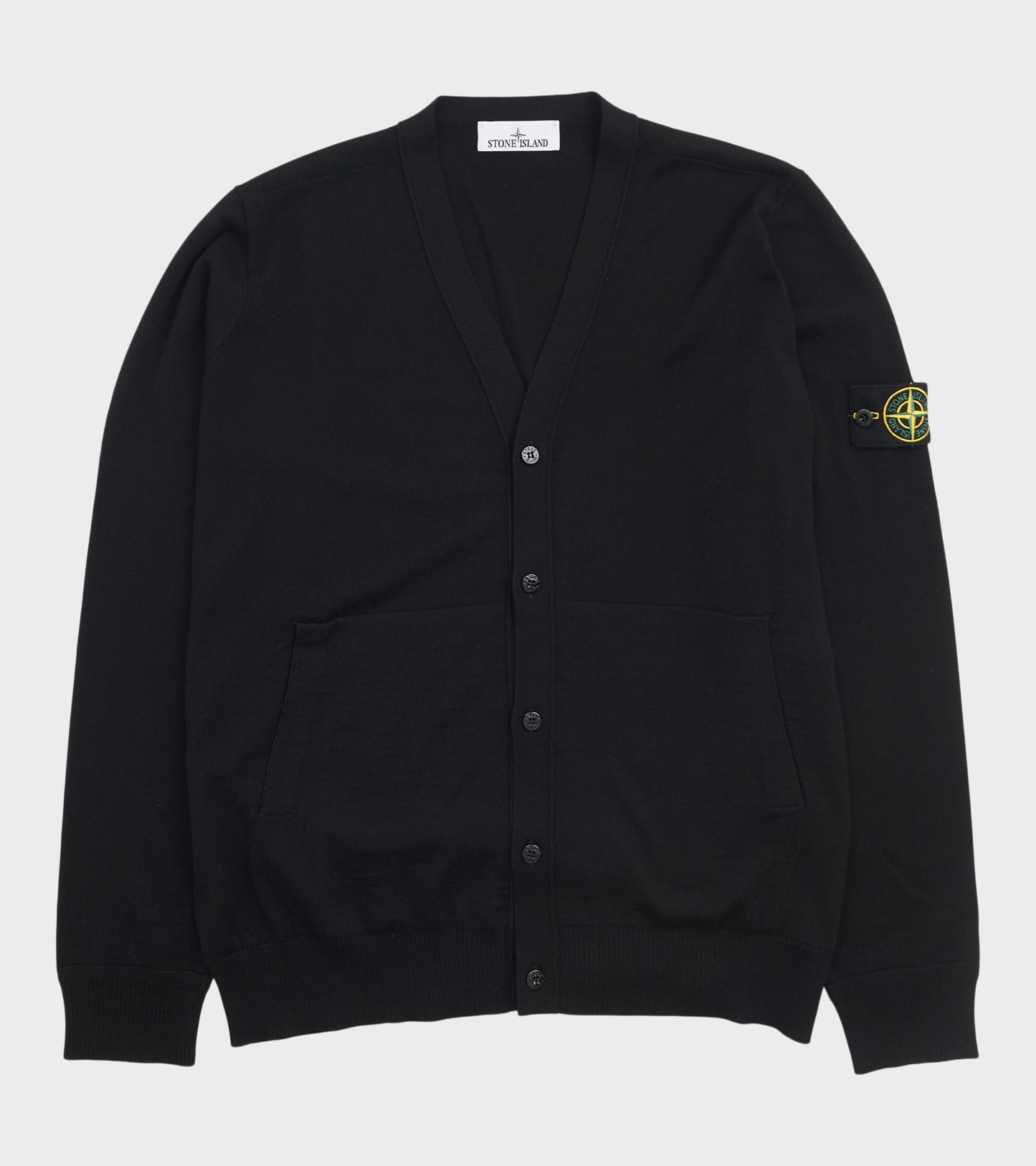Lightweight Knitted V-neck Cardigan Black