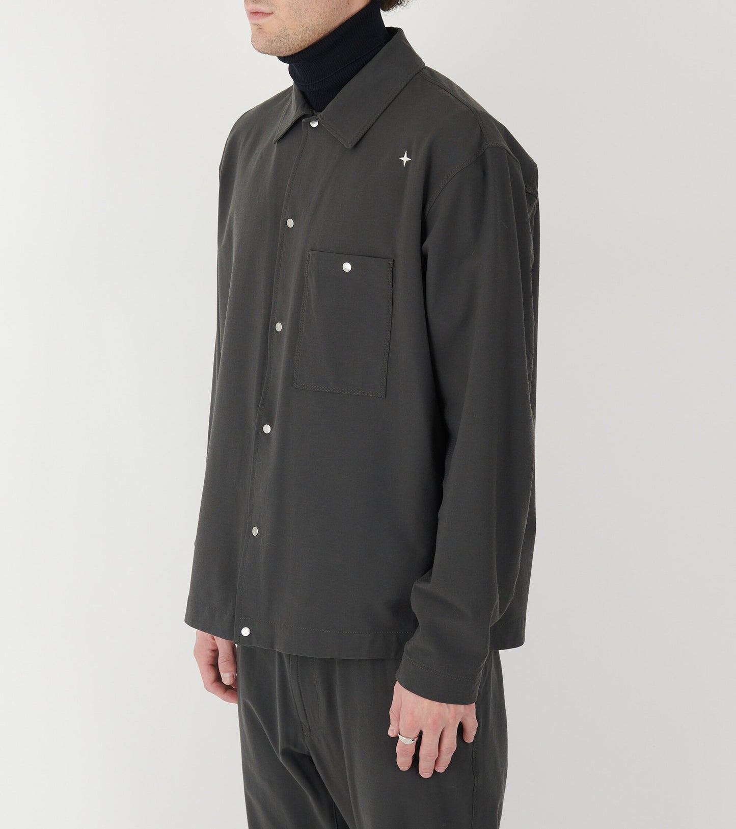 Stellina Wool Overshirt Dark Grey