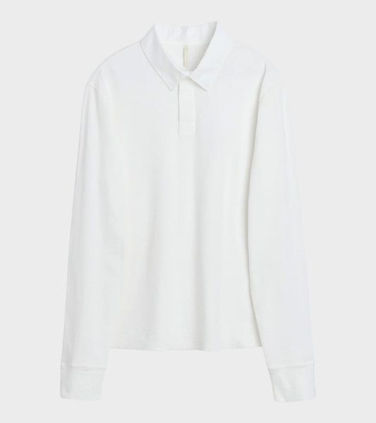 Rugby Waffel Tee LS White