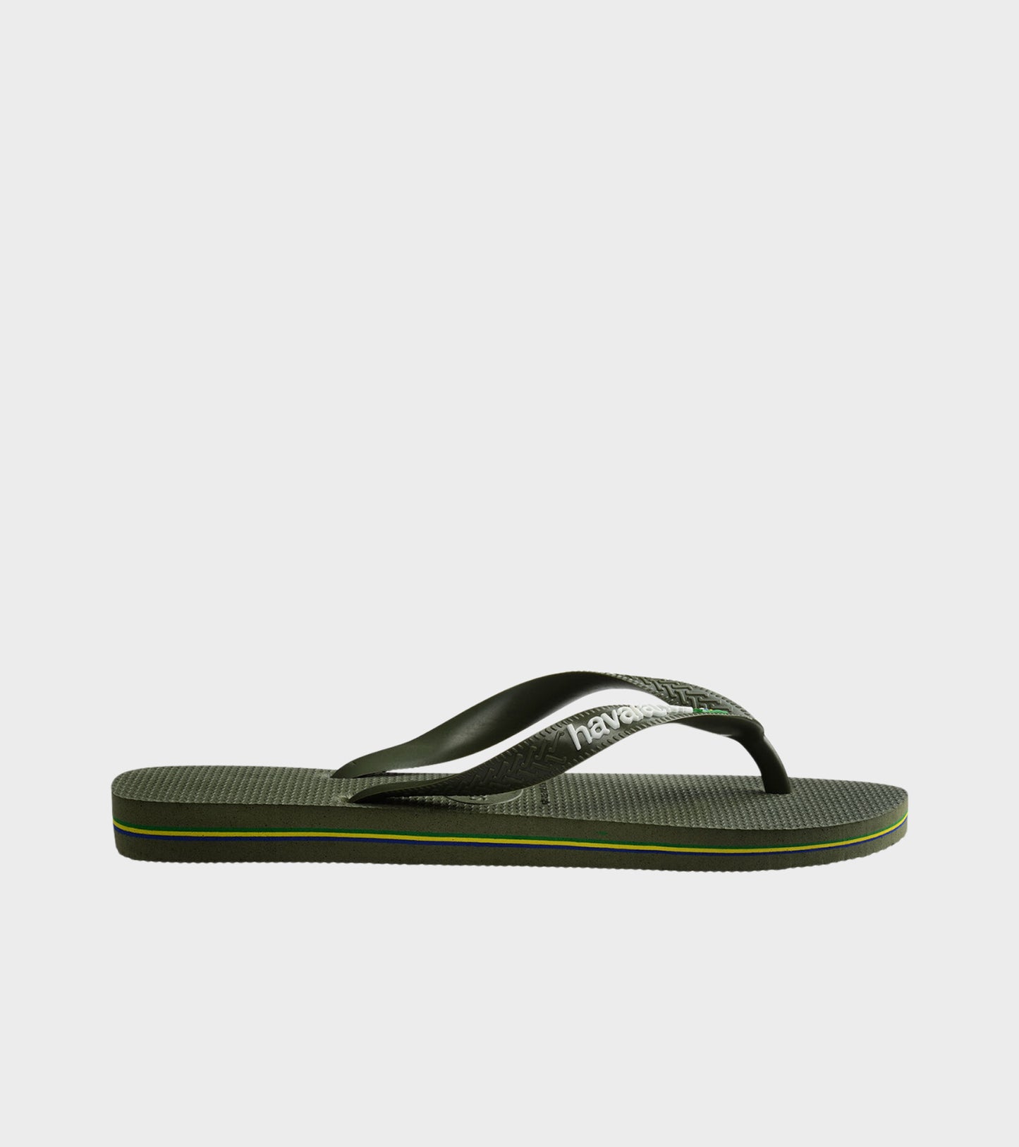 Brazil Logo Flip Flops Moss/White