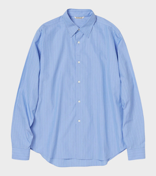 Suvin High Count Cloth Stripe Shirt Blue Stripe