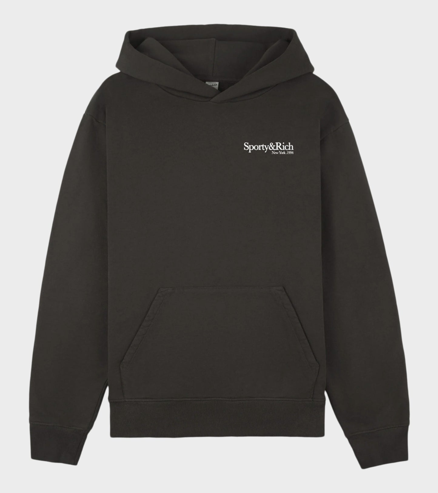Serif Logo Hoodie Faded Black/White