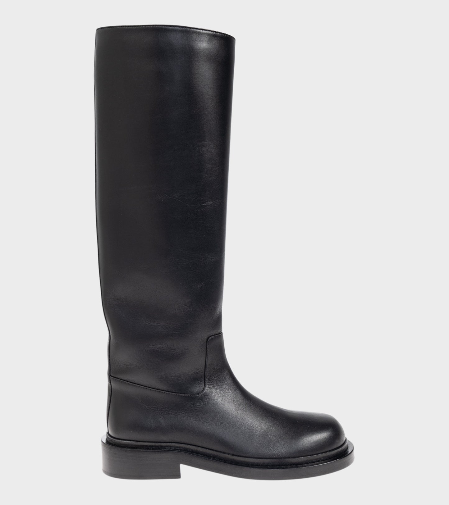 High Boot Semi Shiny Calf Leather Black