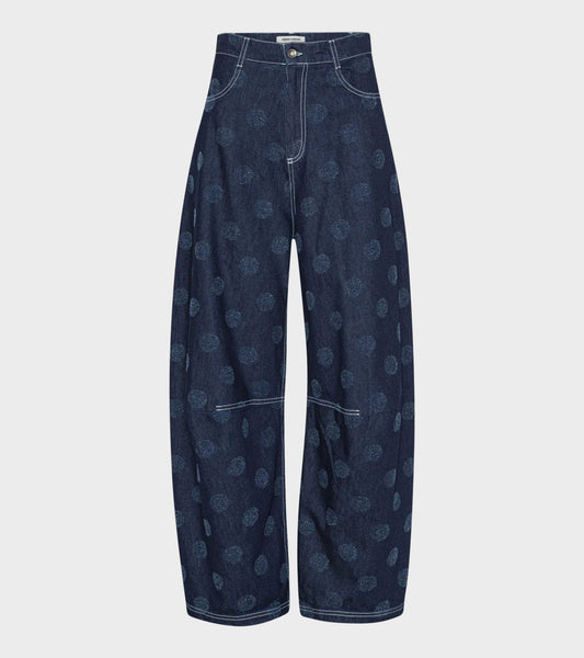 Dart Denim Pants Needle Punch Dots