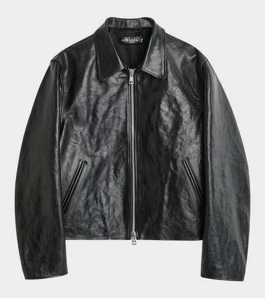 W Mini Jacket Top Dyed Black Leather
