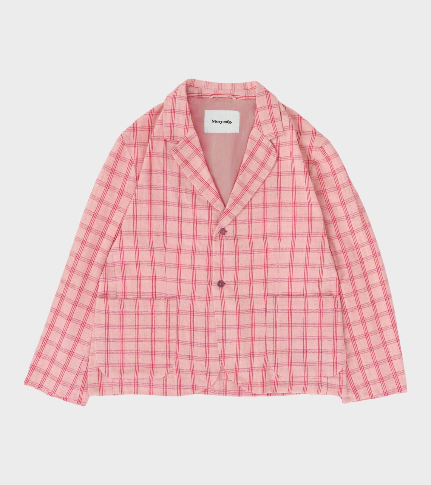 Shale Jacket Pink Check Handloom