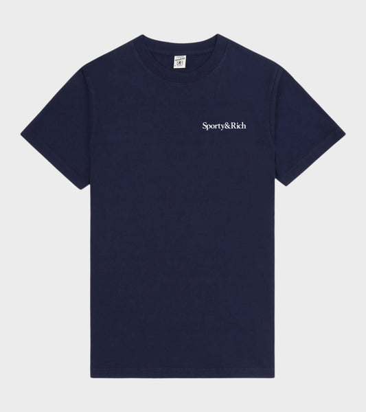 Health Is Wealth T-shirt Navy/White/Fire Red