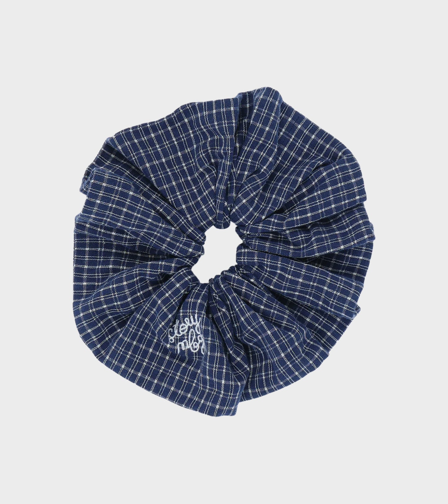 Scrunchie Indigo Check Handloom