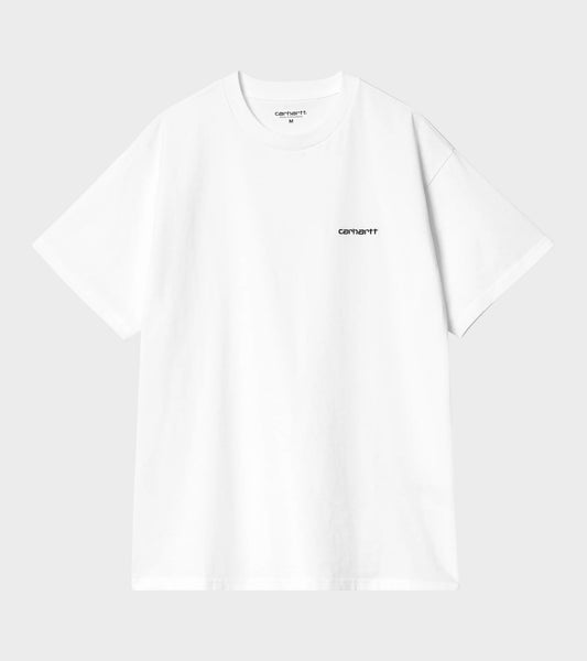 S/S Script Embroidery T-shirt White/Black