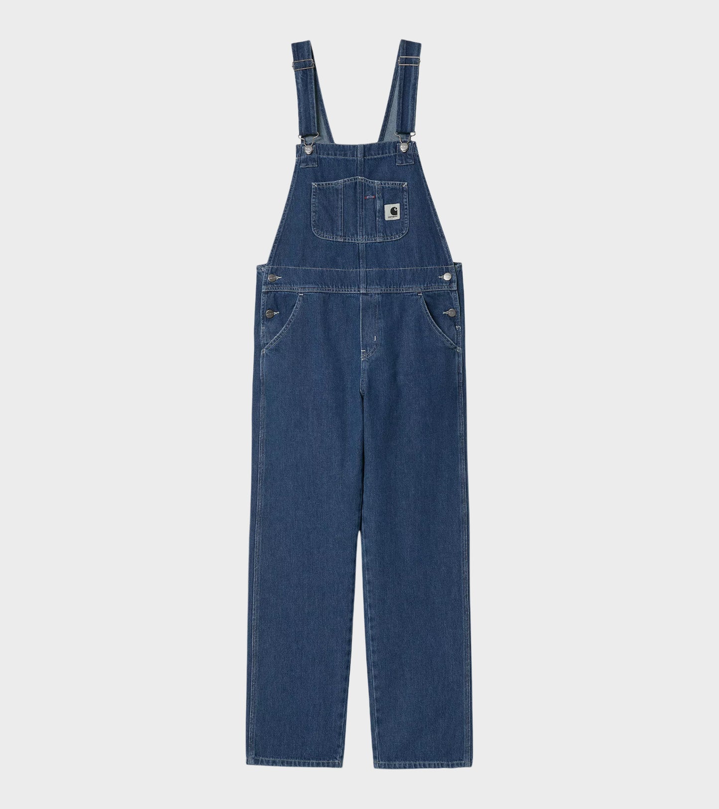 W Bib Overall Straight Blue Stone Washed