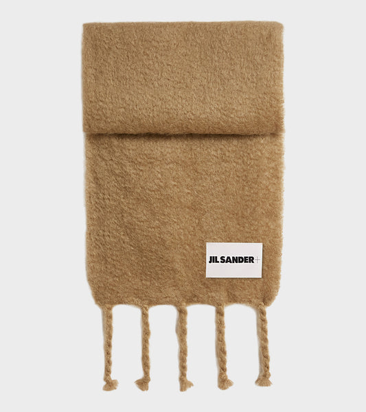Plain Mohair Scarf Beige