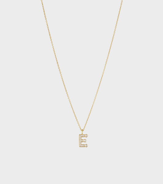 Simple E Necklace Gold