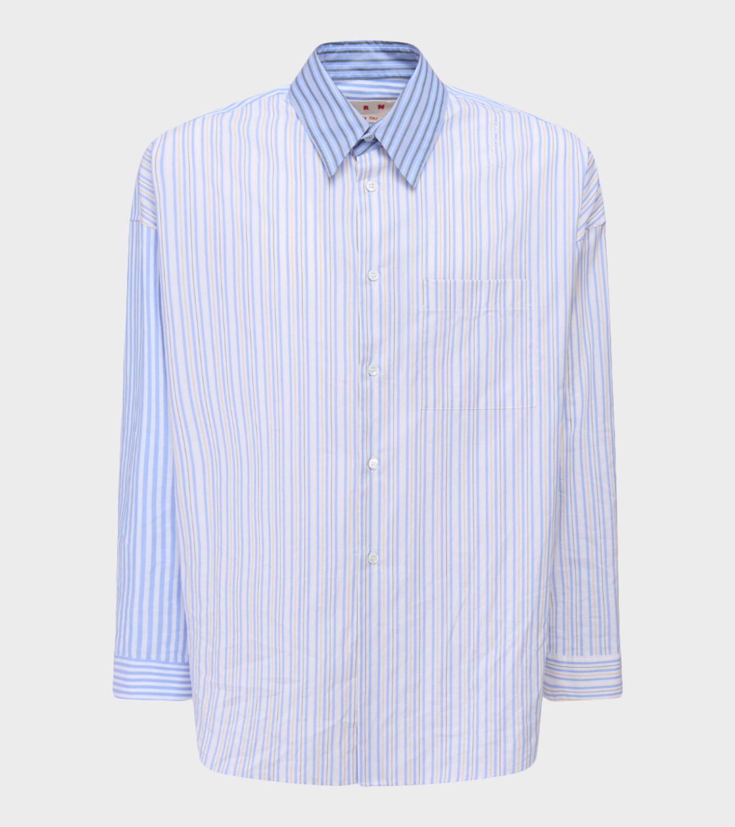Mixed Stripes Poplin Shirt Light Blue