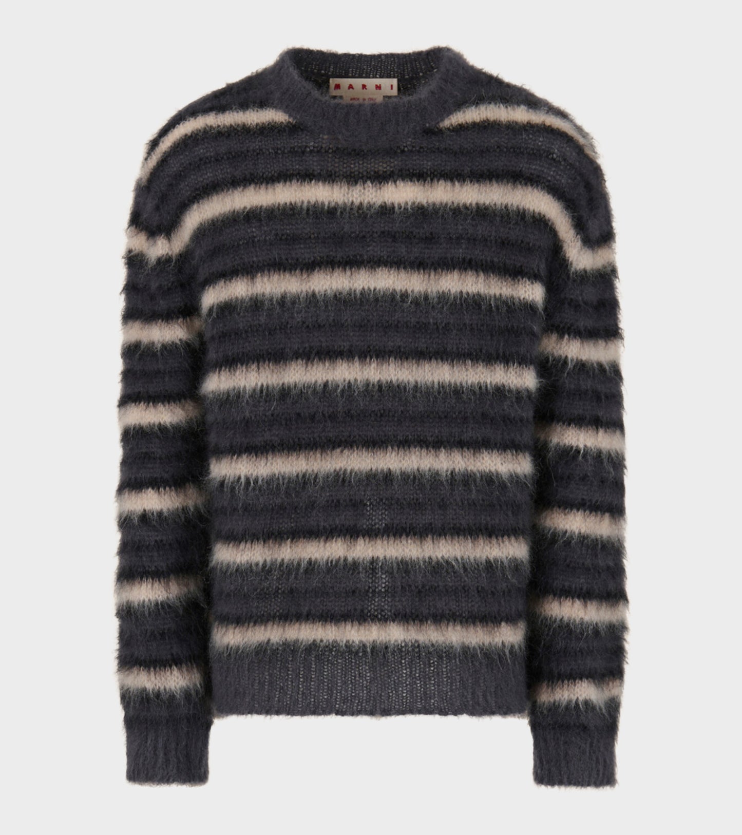 Striped Mohair Jumper Dark Grey
