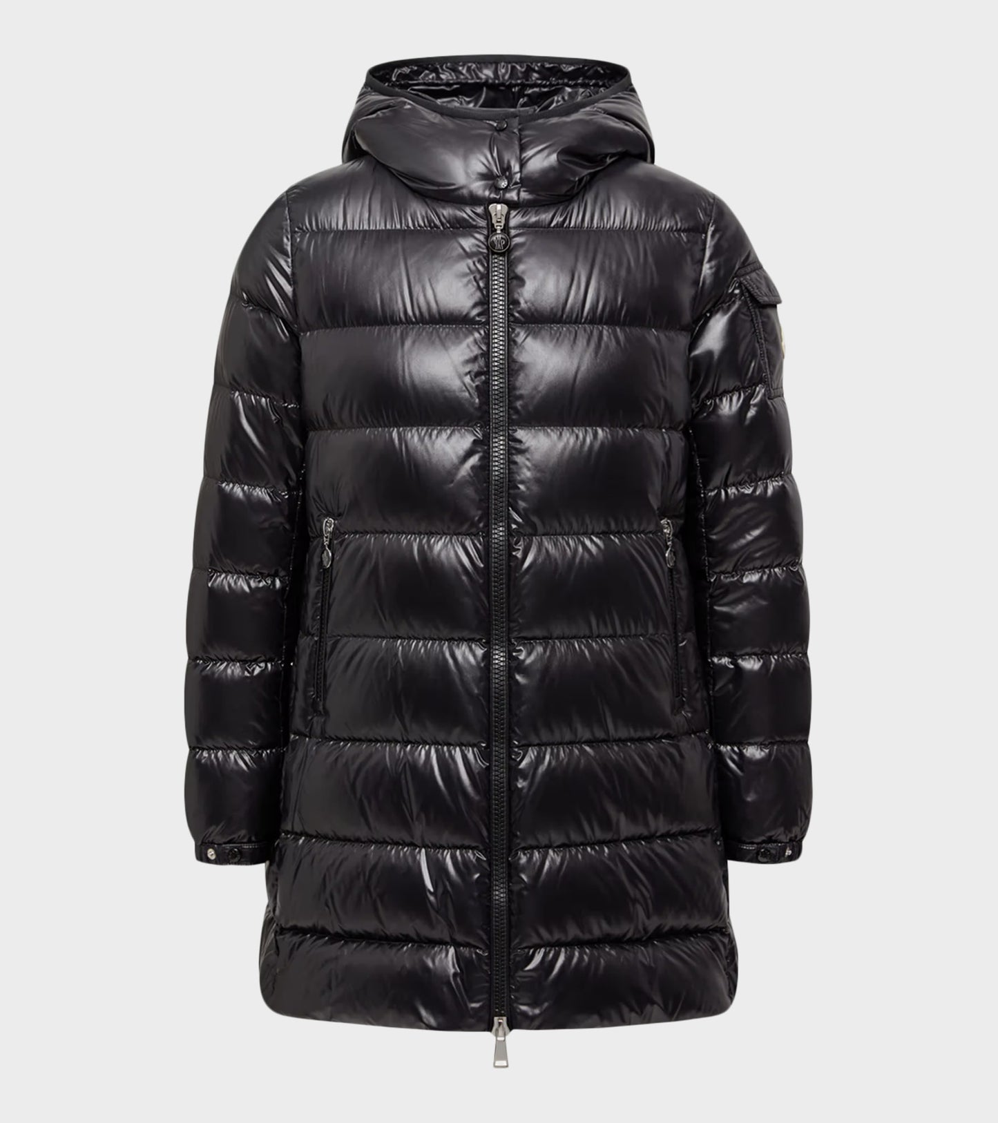 Courcelles Hooded Mid-Length Down Jacket Black