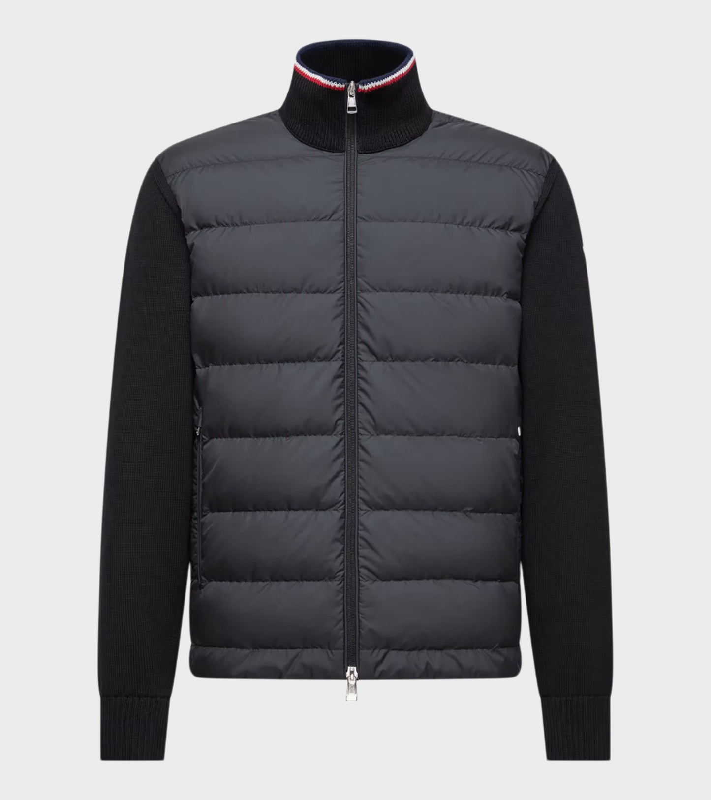 Cotton Knit Tricolor Cardigan Tricot Black