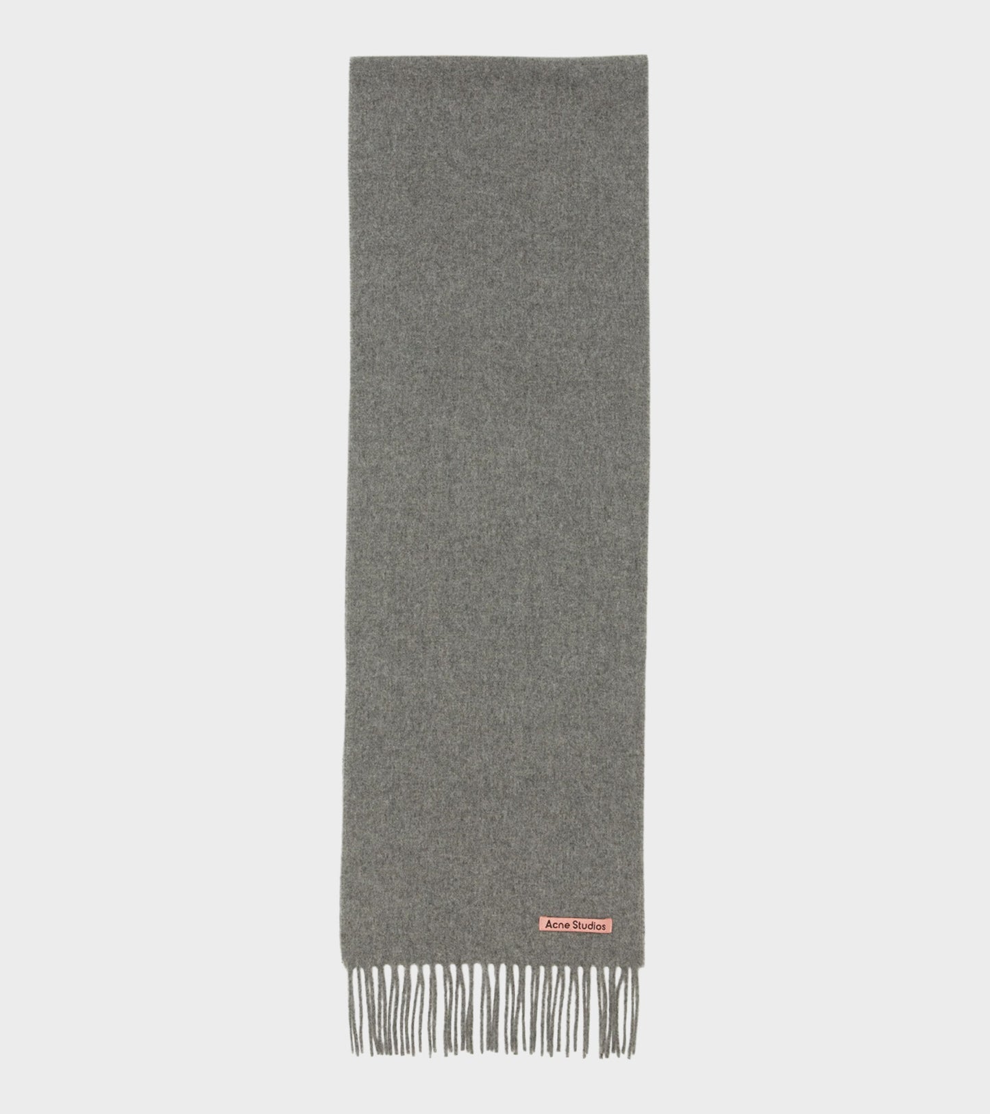 Skinny Fringed Scarf Grey Melange