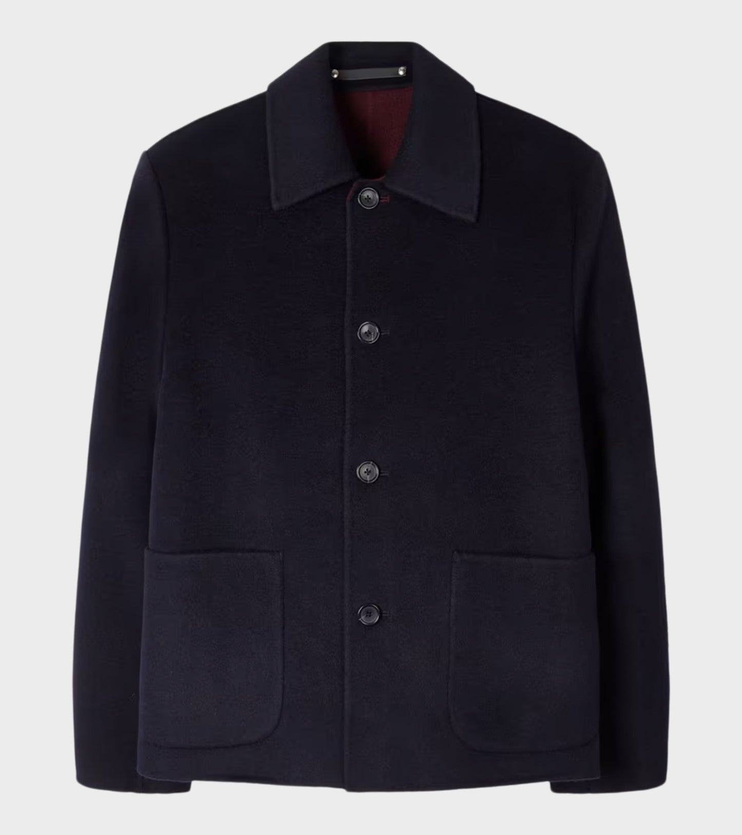 Short Wool Blend Coat Navy
