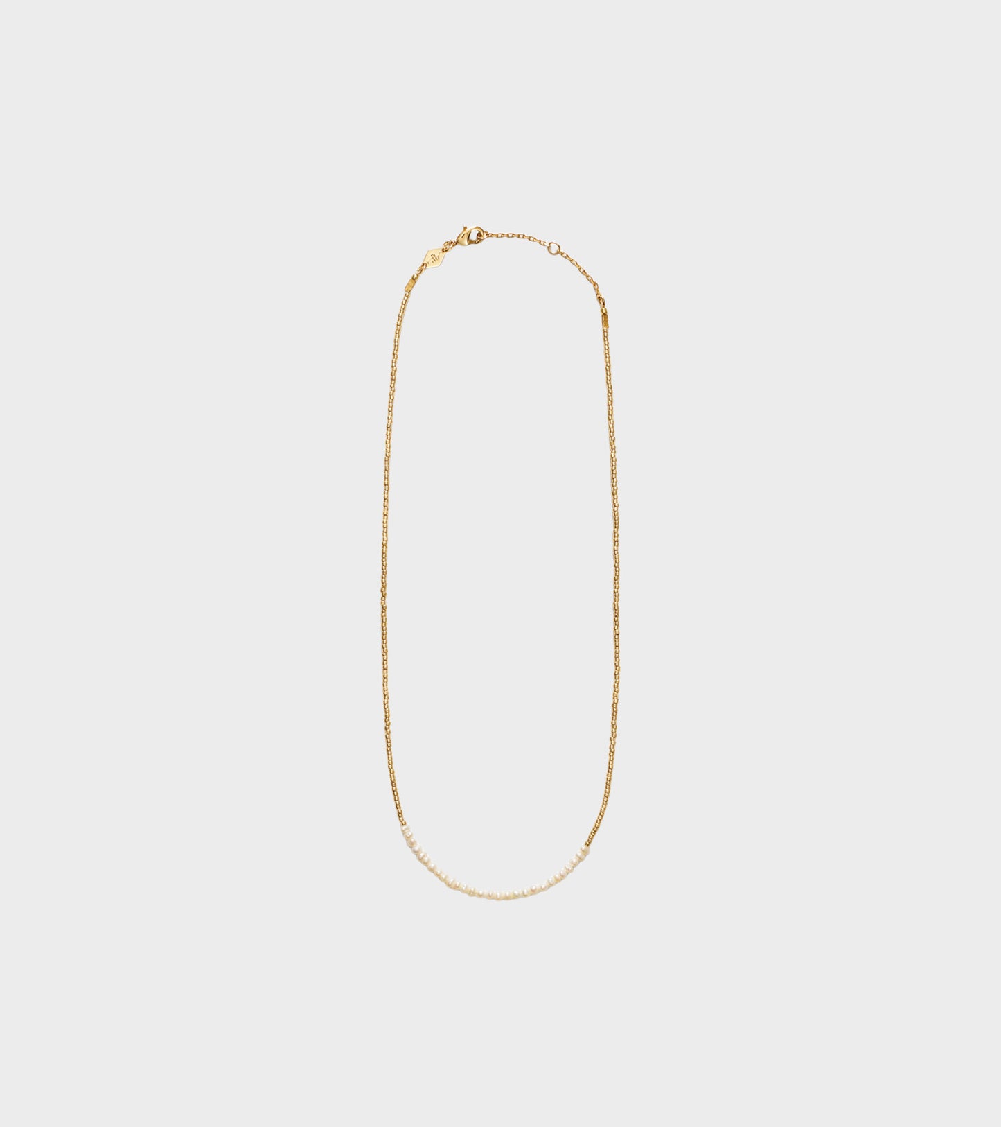 Slim Pearly Necklace Gold