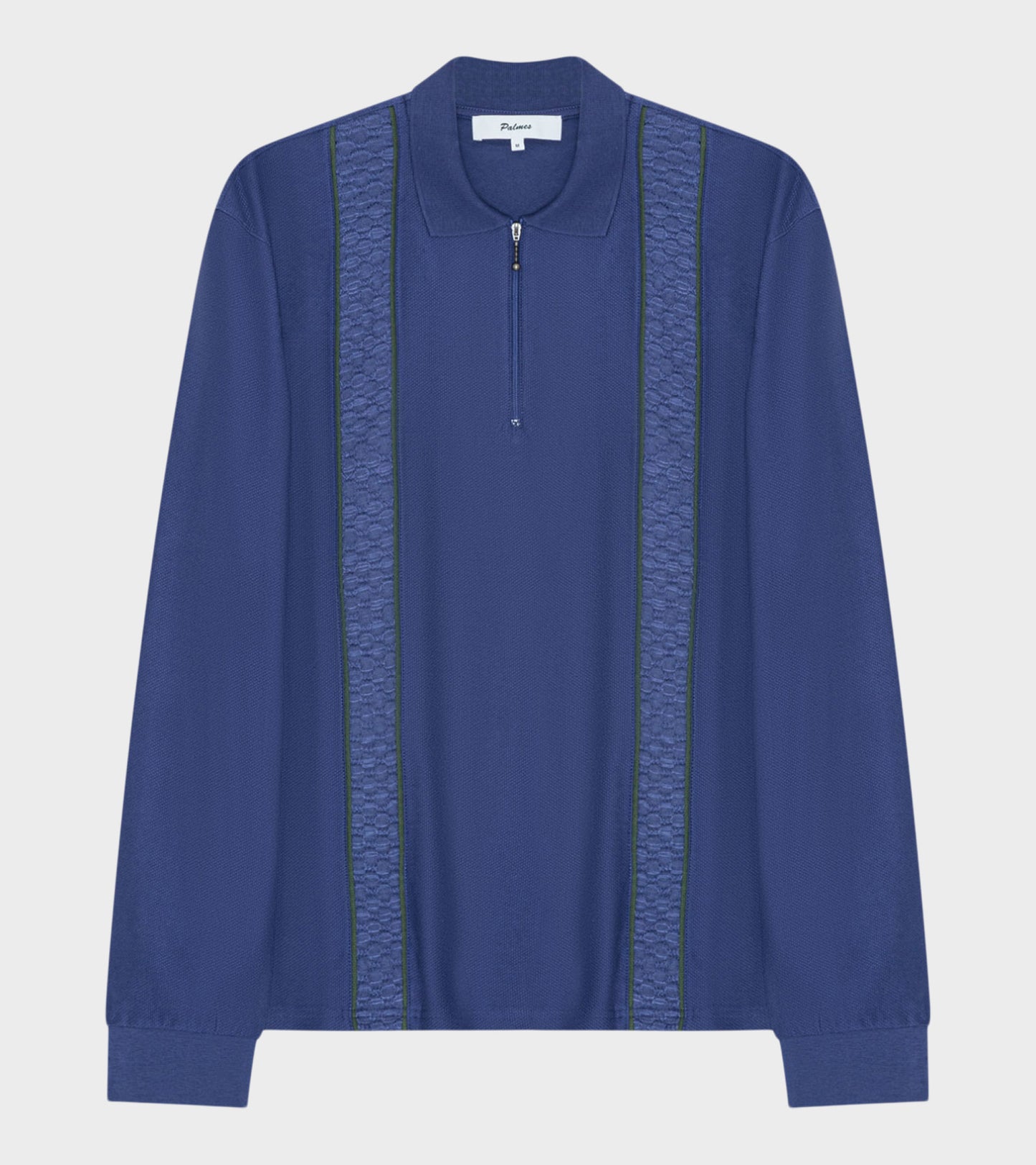 Lace LS Zip Polo Blue