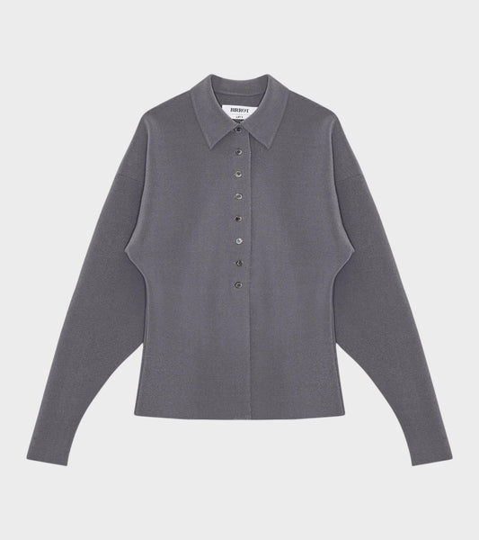 Lay3 Point Collar Cardigan Silver