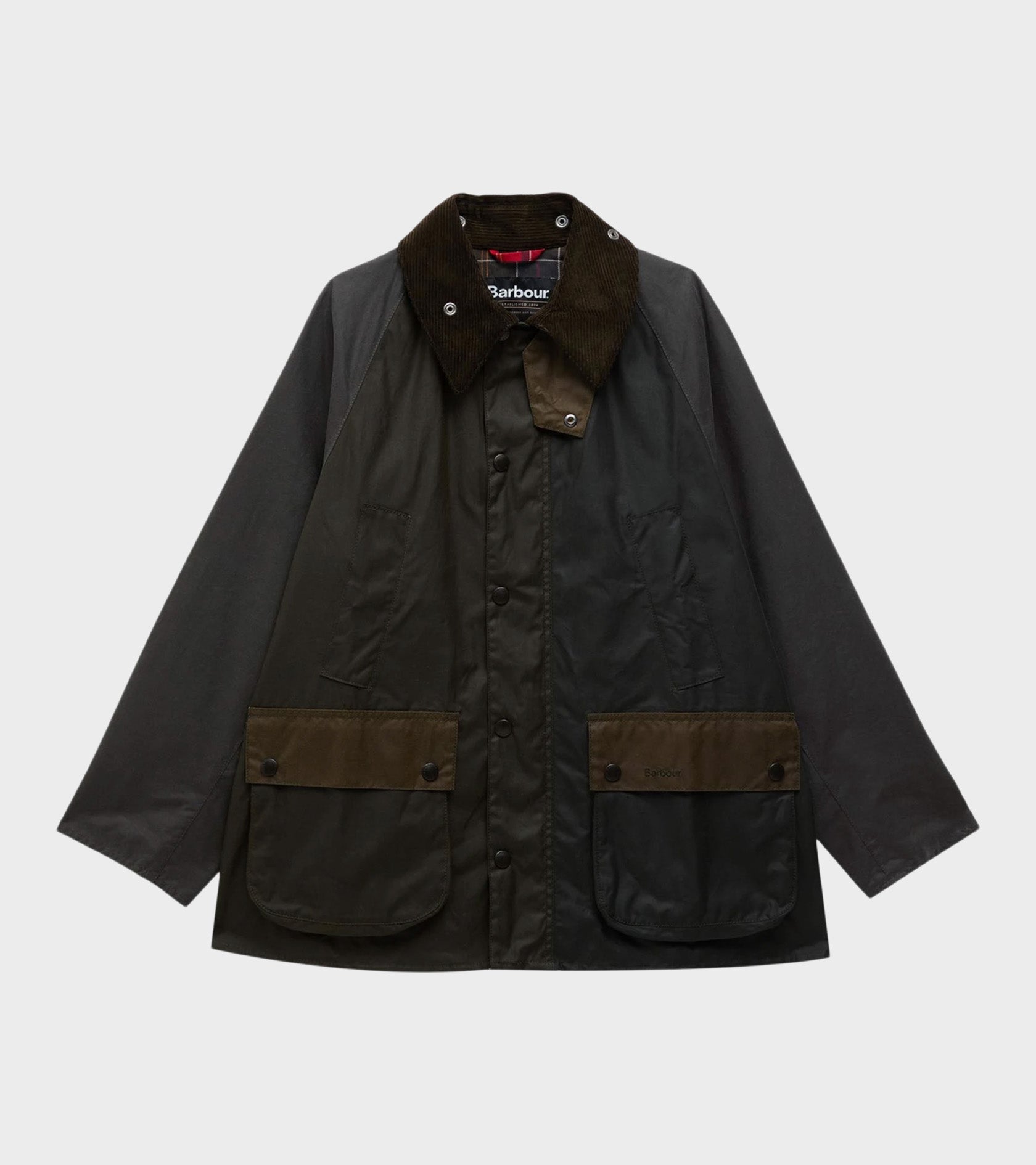 Barbour Patchwork OS Sage Bedale Wax Jacket