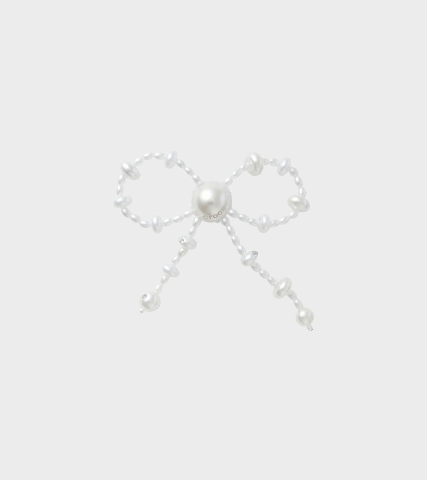 Large Pearl Beaded Bow Charm White