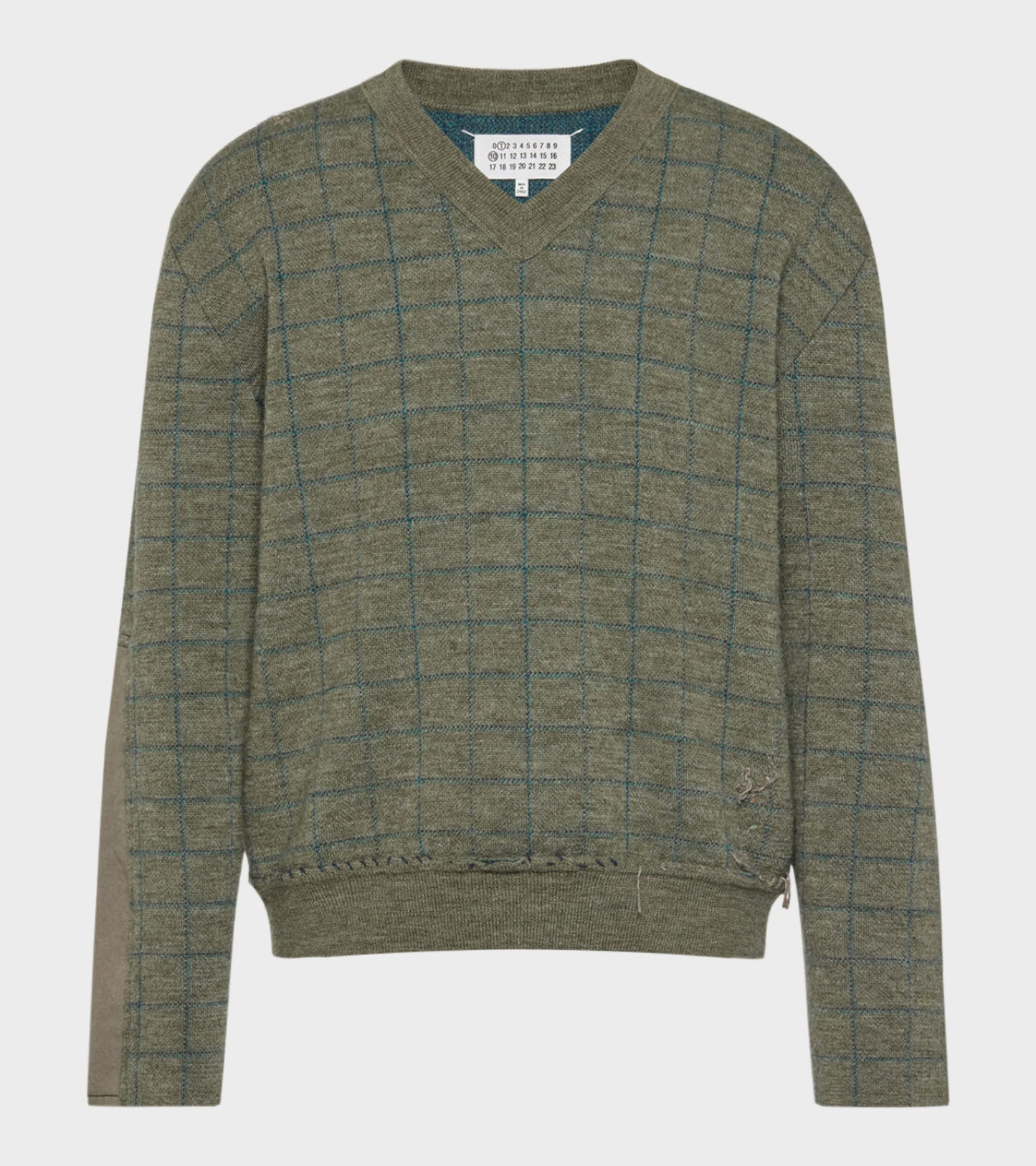 Wool V-neck Militery Green