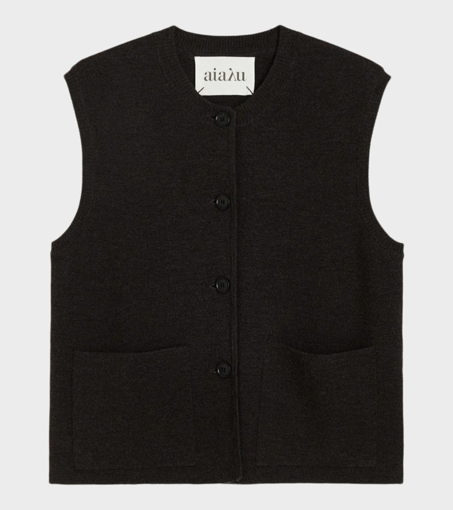 Elva Vest Dark Brown Melange