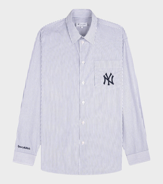 Yankees Serif Oversized Shirt Navy Striped