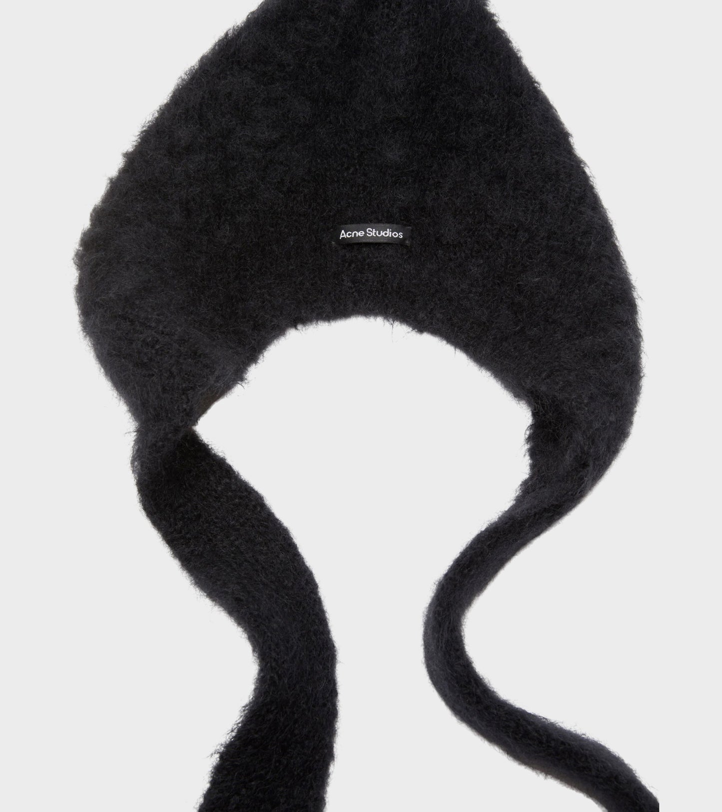 Mohair Earflap Cap Black
