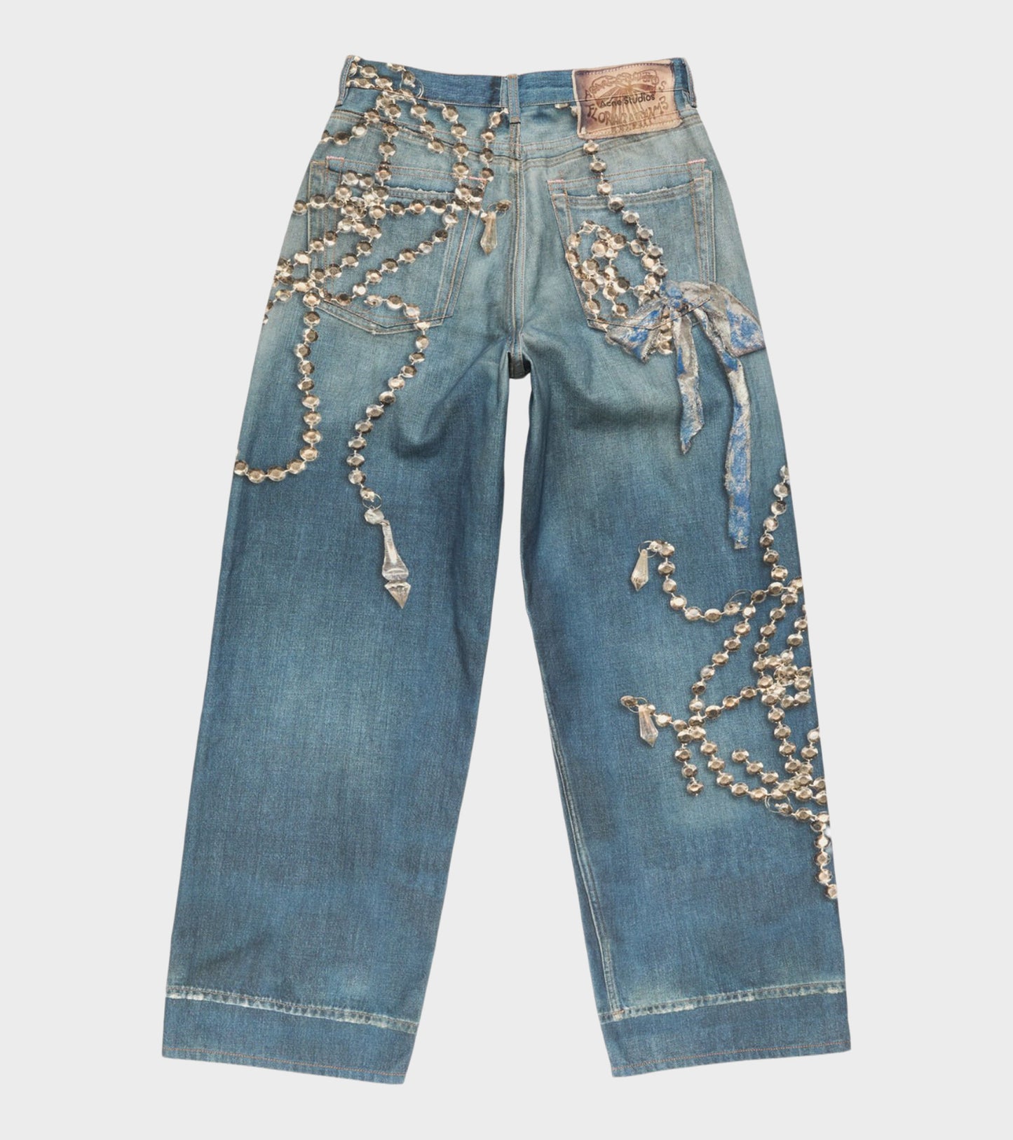 Loose Fit Printed Jeans Mid Blue
